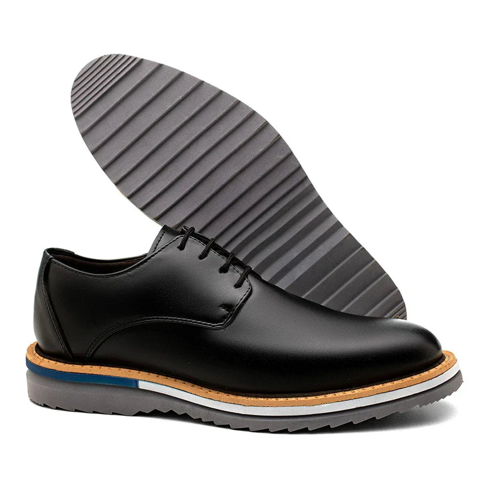 Sapato Casual Derby Tratorado Comfort Classic